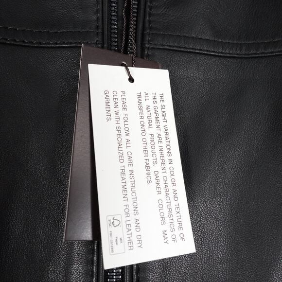 New $398 Michael Kors Men's Genuine Leather Racer Jacket Black Large 4057 - Picture 10 of 13